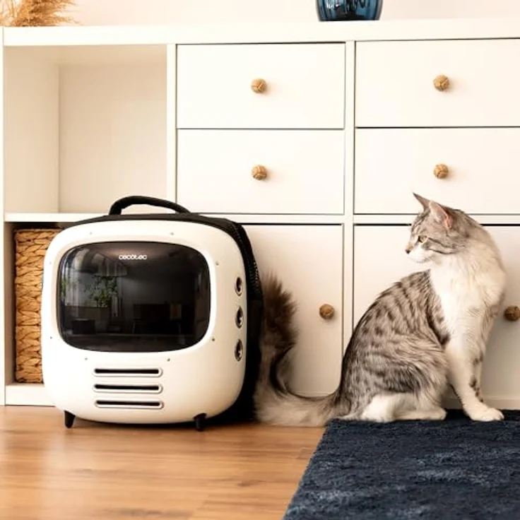 Cecotec Pumba 1800 Travel Fan, Katzen-Transportbox mit 2 Geschwindigkeiten, Belüftungssystem, Innenlicht, für Haustiere bis 8 kg, ergonomisches Design, große Fenster, Seitentasche – Bild 4