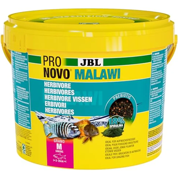 JBL PRONOVO MALAWI GRANO, Hauptfutter-Granulat für Buntbarsche 8-20 cm, 5500 ml, hohe Akzeptanz mit natürlichen Rohstoffen