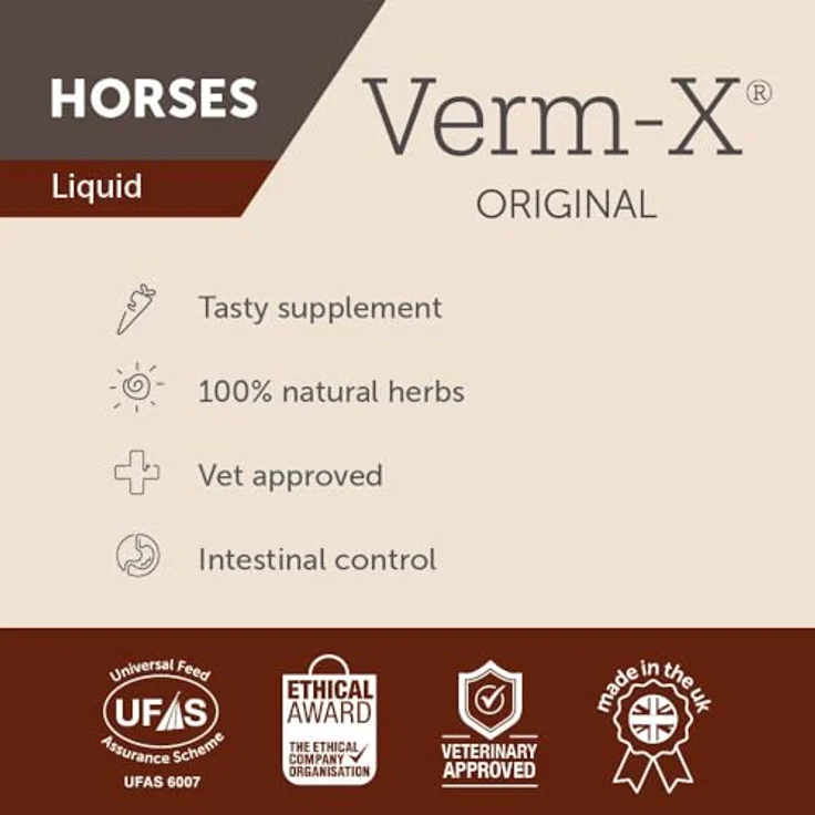 Verm-X Kräuterflüssigkeit für Pferde & Ponies, 500 ml, klare Formel ohne künstliche Chemikalien, Unisex – Bild 4