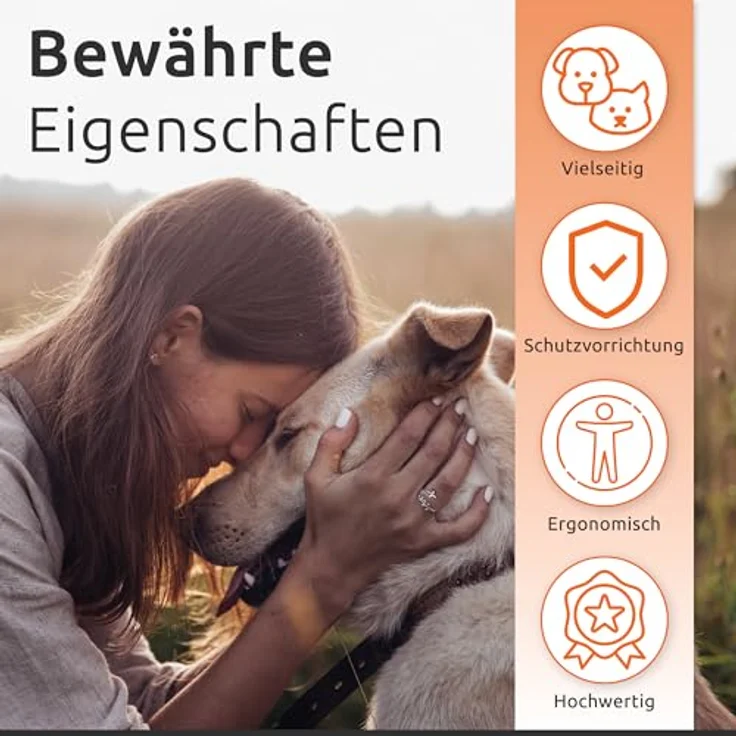 ECENCE Profi Krallenschere für Hunde & Katzen, Edelstahl-Klinge, ergonomische Griffe, integrierter Sicherheitsschutz – Bild 2