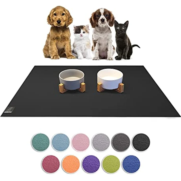 SANOZOO® Napfunterlage, Öko-Tex zertifiziert, 60 x 90 cm, rutschfest, schwarz – Bild 1