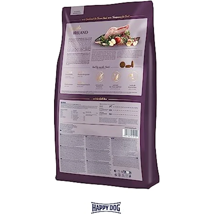 Happy Dog Sensible Trockenfutter Hund Adult Irland, 4 kg - Weizenfreie Rezeptur mit Lachs und Kaninchen für sensible Genießer, Unterstützung von Haut und Fell – Bild 5