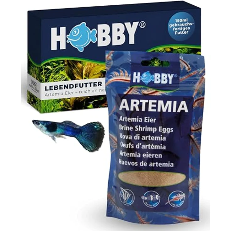 HOBBY Aquaristik Artemia Eier, 150 ml, Lebendfutter zur Zucht von Artemia-Nauplien, nährstoffreiche Ernährung für Aquarienfische – Bild 1
