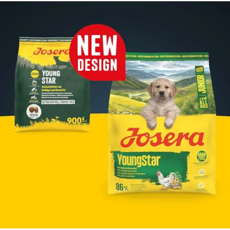 Josera Junior YoungStar, Hunde-Trockenfutter für junge Hunde ab 6 Wochen, getreidefrei, 900 g – Bild 2