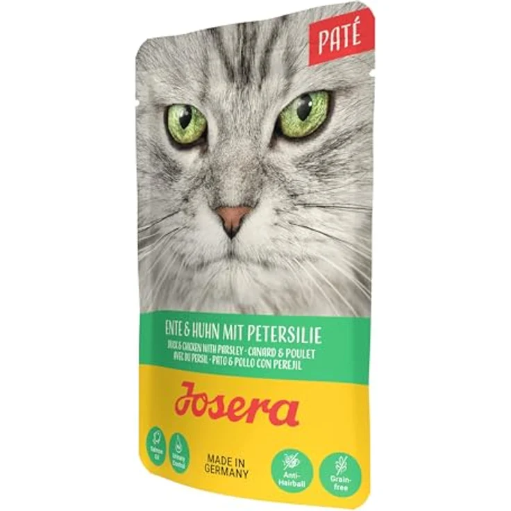 Josera Paté Ente&Huhn, Katzen-Nassfutter mit 70% Ente und Petersilie, 16x85g