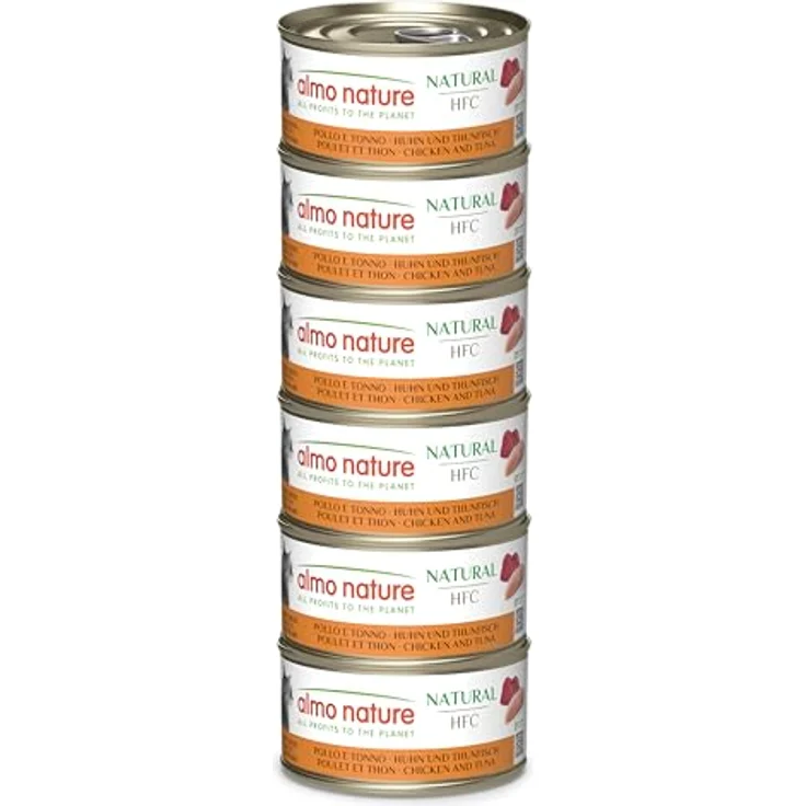 Almo Nature Almo HFC 6x70g Thunfisch und Huhn, Katzenfutter mit hochwertigen HFC-Zutaten für ausgewogene Ernährung – Bild 1