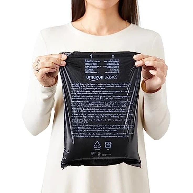Amazon Basics Hundekotbeutel, strapazierfähig mit Spender und Leinenclip, unparfümiert, 300 Beutel (20 Packungen mit je 15 Beuteln), Schwarz – Bild 3