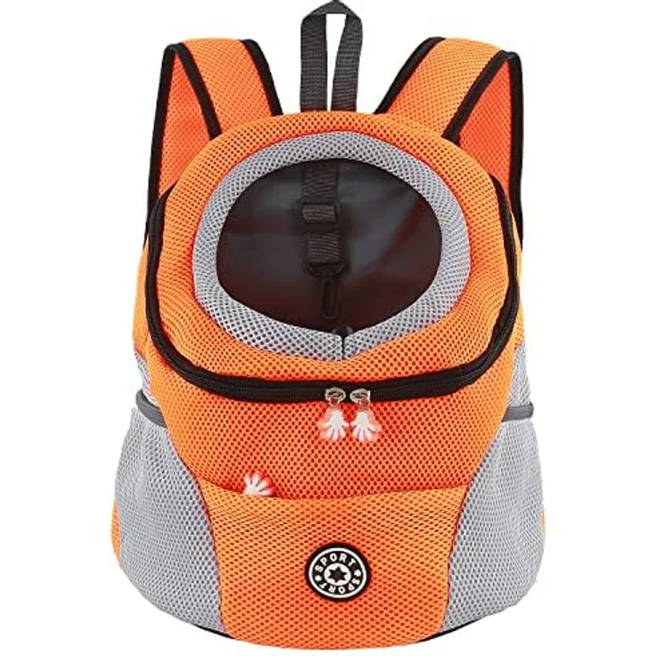 M MUNCASO Hundetrage-Rucksack für kleine Haustiere, atmungsaktives Head-Out-Design, verstellbare Träger, wasserdichter Boden, Medium für Hunde bis 6 kg – Bild 1