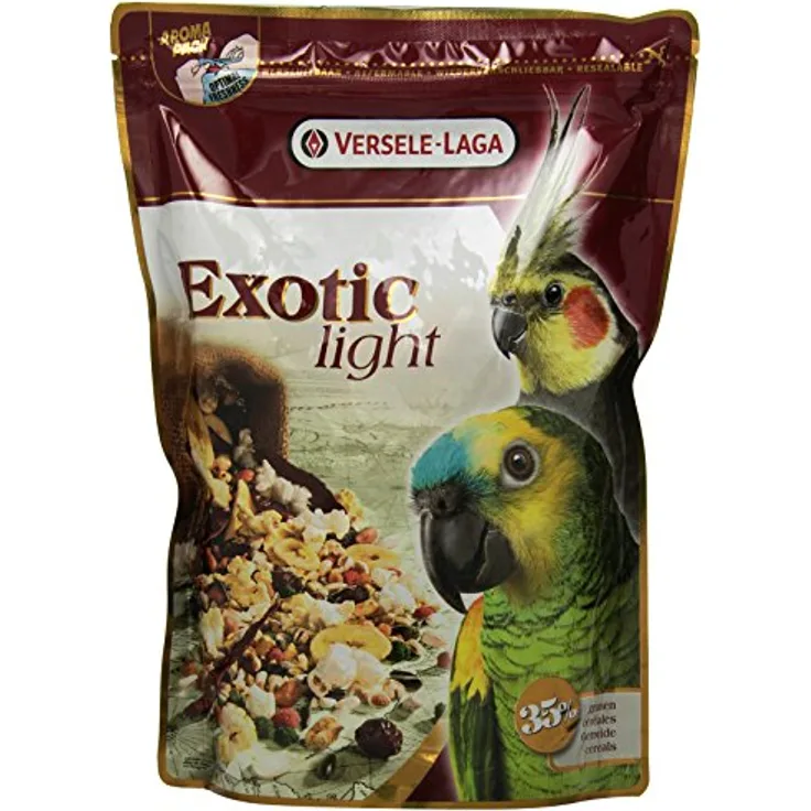 Versele-Laga Exotic Light, Vogelfutter für alle Papageienarten, 750 g, optimierte Ration an Vitaminen und Mineralien