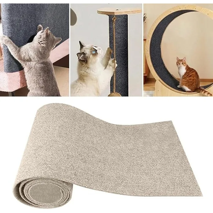 feinlux Kratzmatte CT1285, selbstklebend, grau-beige, 30x30 cm, Kratzschutz für Katzen