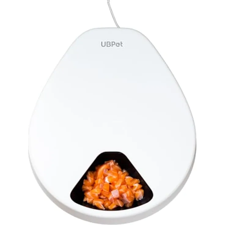 UBPet F10, Automatischer Futterspender mit Kühlfunktion (0.33 l), Timer für 5 Portionen, Futternapf