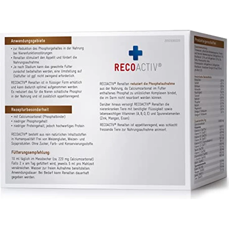 RECOACTIV Renaltan Tonicum für Katzen, 3 x 90 ml, Phosphatbinder zur Unterstützung der Nierenfunktion, Ergänzungsfuttermittel – Bild 2