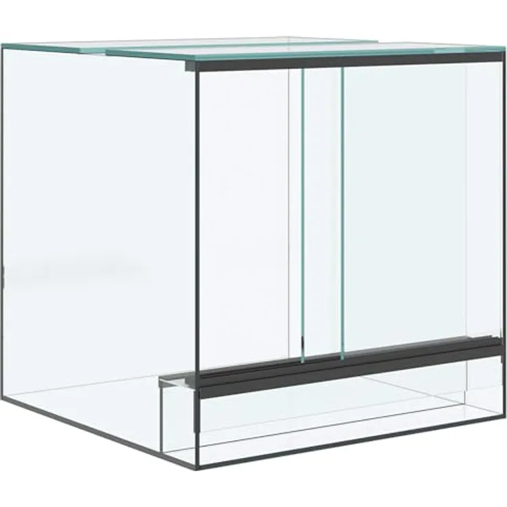 vidaXL Reptilien- und Amphibienhabitat, 30 x 30 x 30 cm, Weißes Glas, 360-Grad-Sicht, stapelbares Design, für Innen- und Außenbereich