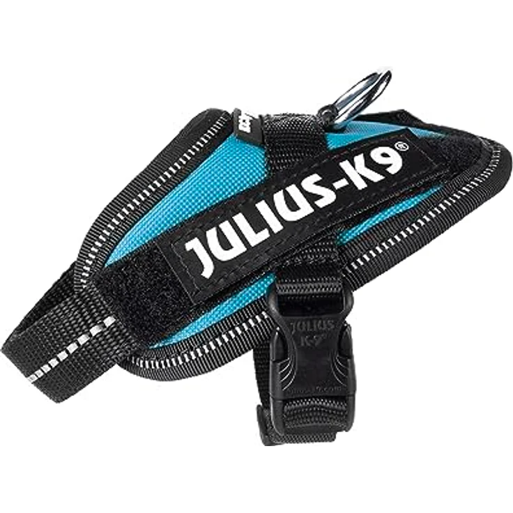 JULIUS K-9 IDC Powergeschirr, Größe 3XS für Hunde bis 3 kg, Aquamarine, mit reflektierenden Elementen und Klettaufschriften – Bild 3