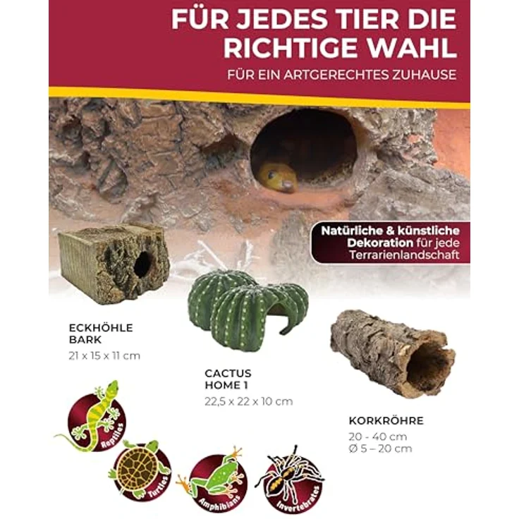 HOBBY Terrariendeko Eckhöhle Bark, ideale Rückzugs- und Versteckmöglichkeit für Terrarientiere – Bild 5