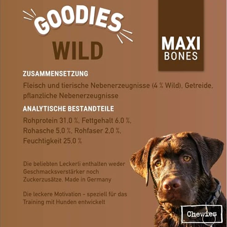 Chewies Hundeleckerli Training Mini Wild Knöchelchen, 125 g, zuckerfrei, hoher Fleischanteil, ideal für kleine und mittelgroße Hunde – Bild 5