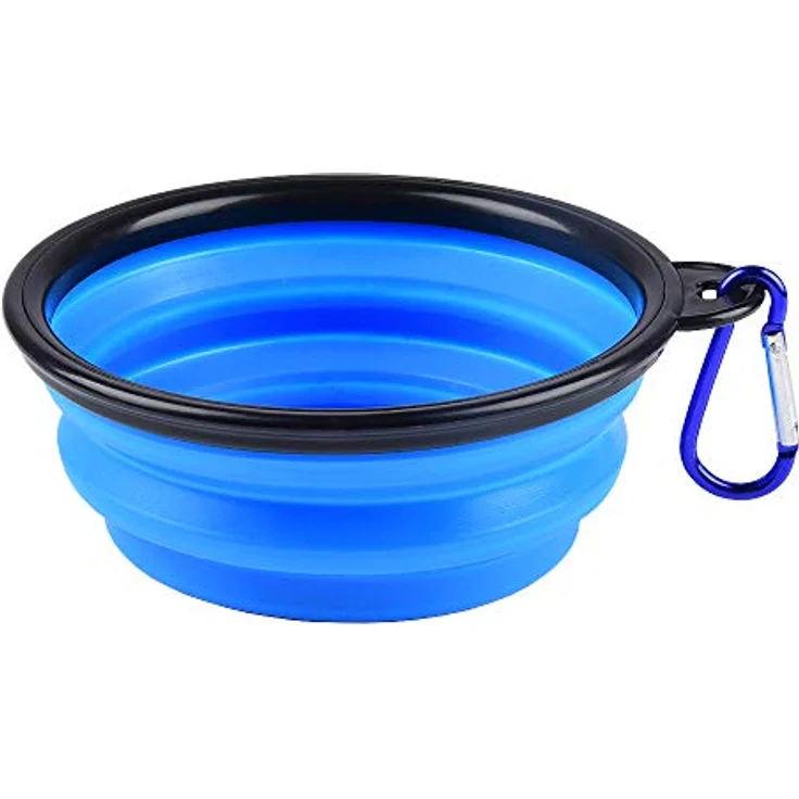 ZUOFENG Faltbarer Silikon Reisenapf für Hunde und Katzen, 350ml, spülmaschinenfest und tragbar, ideal für unterwegs – Bild 1