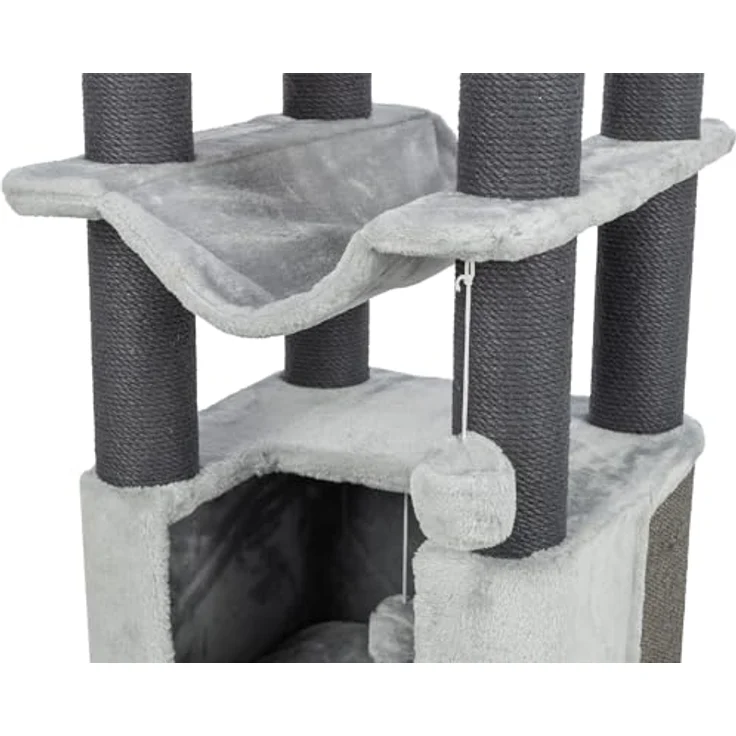 Trixie Kratzbaum XXL Lucano, großer Katzenbaum mit gemütlicher Höhle, 110 cm, grau, komfortabel & stabil für schwere Katzen, 48160 – Bild 4