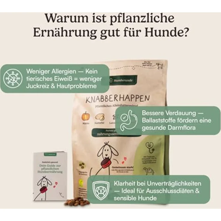 Hunderunde Hunderunde Trockenfutter, 2x4kg, veganes Alleinfutter mit Insektenprotein, Kichererbsen & Süßkartoffeln, fördert Verdauung & Fellglanz – Bild 2