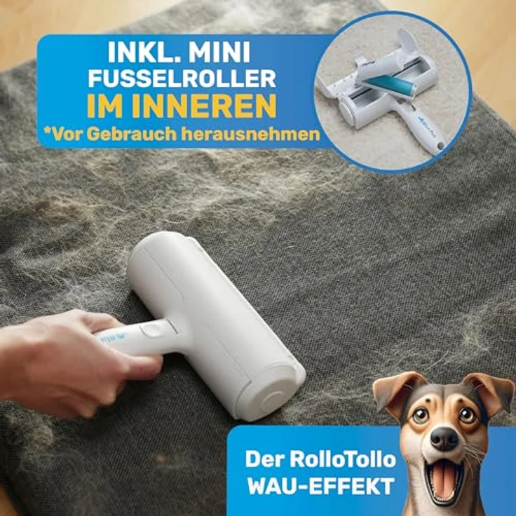 BluePet Tierhaarentferner + Mini Fusselrolle, Wiederverwendbarer Fusselentferner für Hundehaare & Katzenhaare, Waschbar, Ideal für Kleidung, Polster & Teppiche – Bild 5