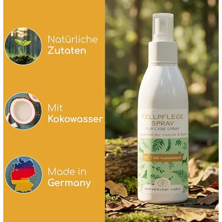 Wolfsbacher Entfilzungsspray für Hunde & Katzen, Natürliche Kämmhilfe mit Kokosduft, 200ml – Bild 3
