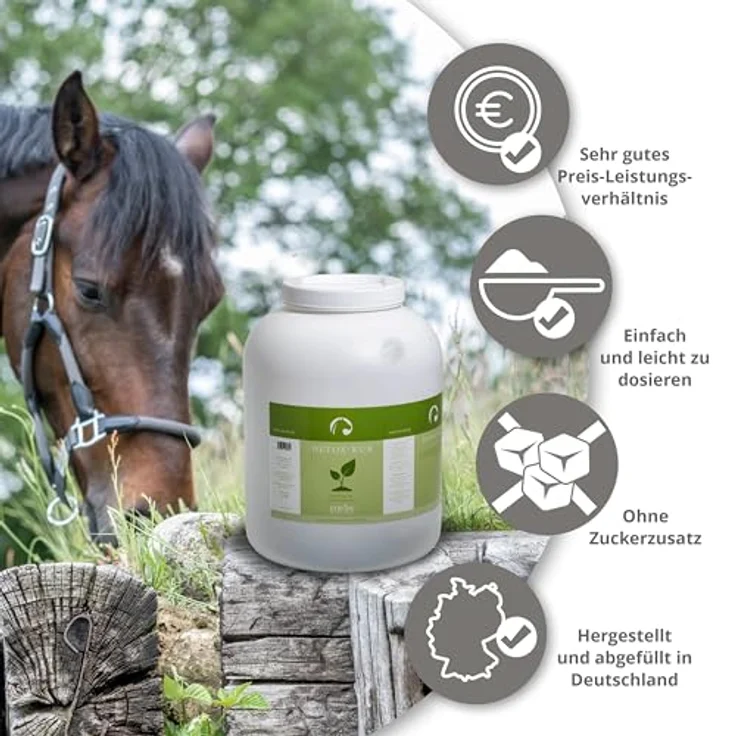 STRÖH Detox-Kur Pferd (2,5kg) • Kräuter-Komplex mit Mariendistel, Artischocke, Löwenzahn & Brennnessel • Getreidefrei • Unterstützt Leber, Nieren & Stoffwechsel – Bild 5
