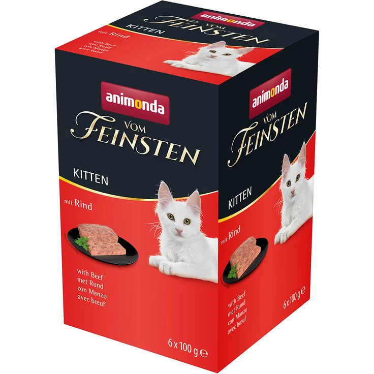 animonda vom Feinsten Kitten mit Rind, Katzen-Nassfutter ohne Farbstoffe, 32x100g