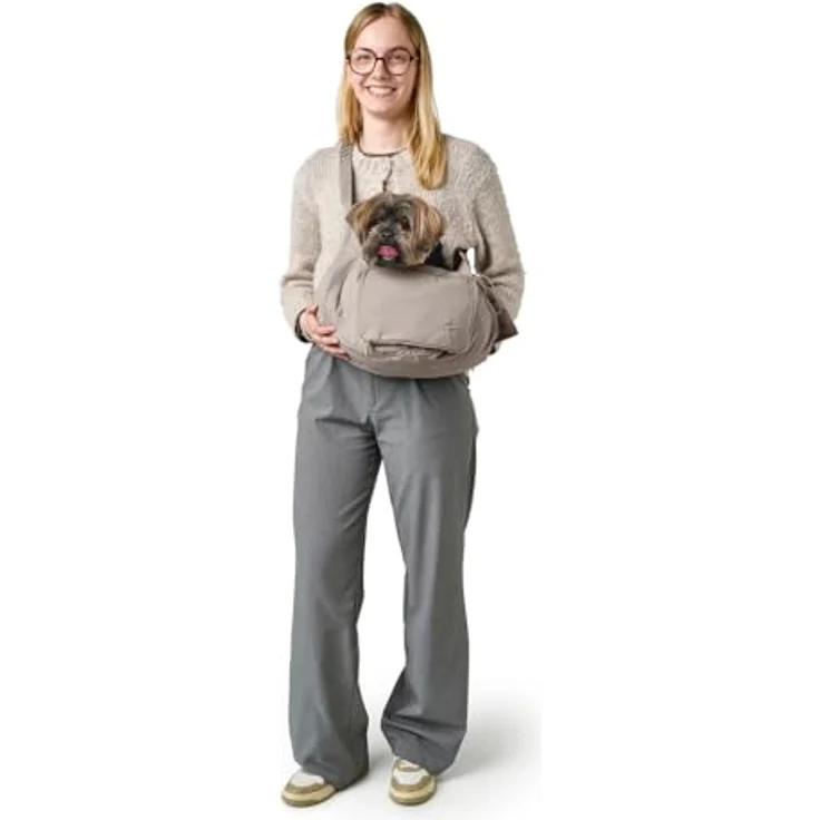 Hunter Tierbedarf Hunde-Tragebeutel Seoul 2-in-1 mit Liegefläche, greige, max. Belastbarkeit 4 kg, waschbar 30 °C, verstellbarer Tragriemen – Bild 2