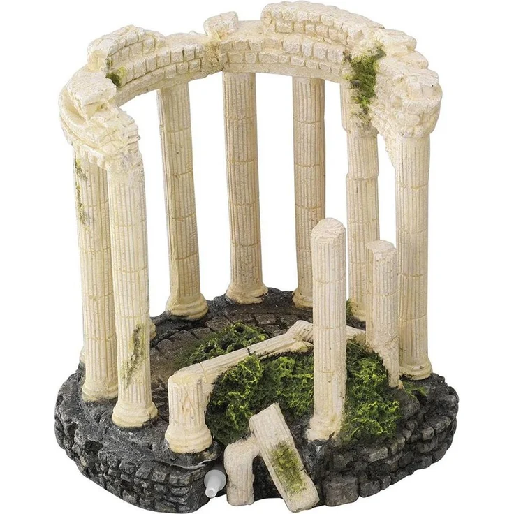 EBI Aqua Della Roman Pavillon S, Aquarium Dekoration aus hochwertigem Polyesterharz mit integriertem Airstone zur optimalen Sauerstoffversorgung – Bild 1
