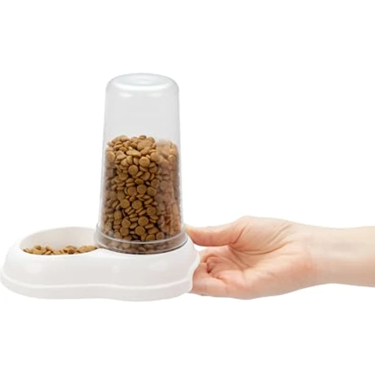 Ferplast AZIMUT 600 Futter- oder Wasserspender, 0,6 Liter für Hunde und Katzen, rutschfester Boden, Hygienisch, Weiß – Bild 2