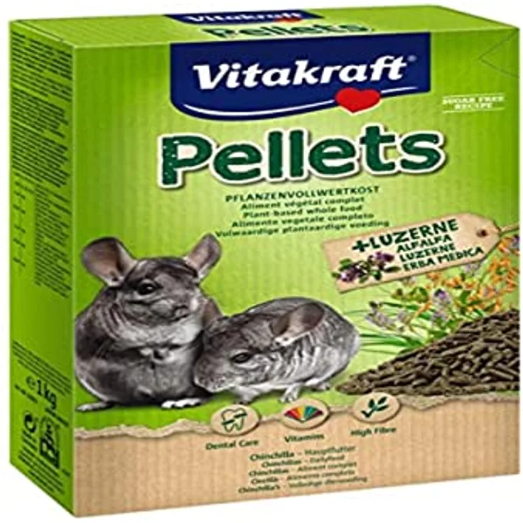 Vitakraft Pellets für Chinchillas, ballaststoffreiches Hauptfutter, leicht verdaulich, 1kg