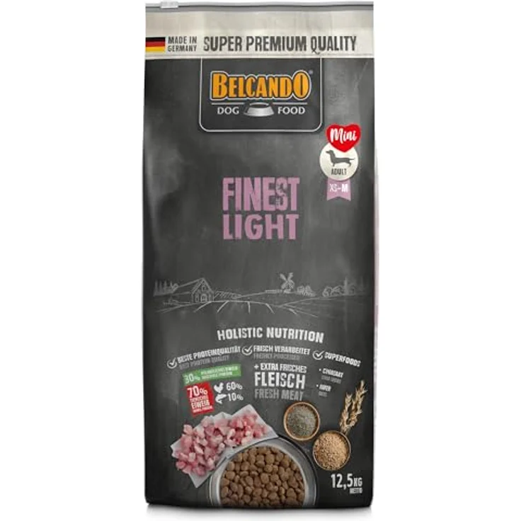 Belcando Finest Light 12,5kg Mini, Trockenfutter für ältere und wenig aktive Hunde – Bild 1