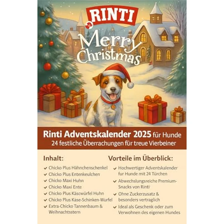 Rinti Chicko Adventskalender 2025, Hundefutter mit 24 Türchen und 10x170 g appetitlichen Leckereien – Bild 2