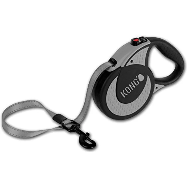KONG Ultimative einziehbare Hundeleine, extra groß, grau, 5 m mit Softgrip-Griff und intuitivem Bremssystem – Bild 1