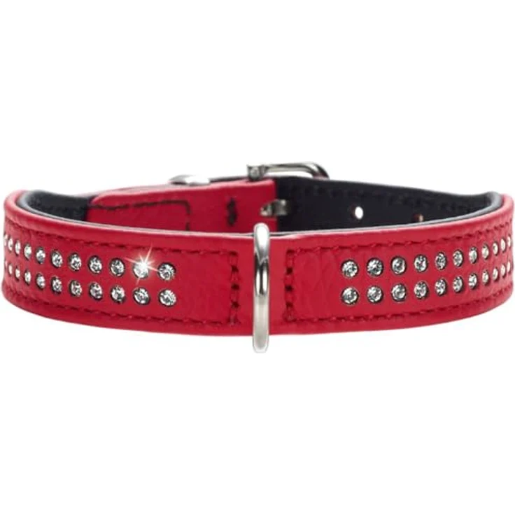 Hunter Hunde-Halsband Diamond Petit rot-schwarz XXS-XS – Bild 2
