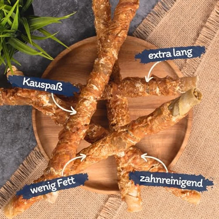 Lyra Pet® Kaurollen mit Hühnerbrust, 5 kg, 30-34 cm, fettarm, zahnreinigend, getrockneter Kausnack für Hunde – Bild 2