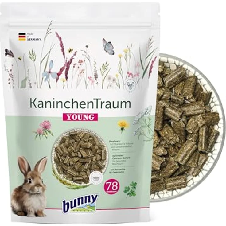 Bunny KaninchenTraum young 1,5 kg, hochwertiges Kleintierfutter mit 20 % Rohfaseranteil und Vitaminen für gesunde Kaninchenaufzucht – Bild 1