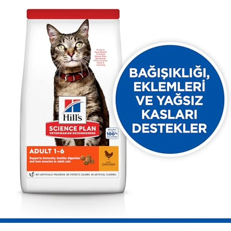 Hill's Feline Adult Trockenfutter mit Huhn, 10kg - Hochwertige Ernährung für Katzen, UK-Qualität – Bild 2