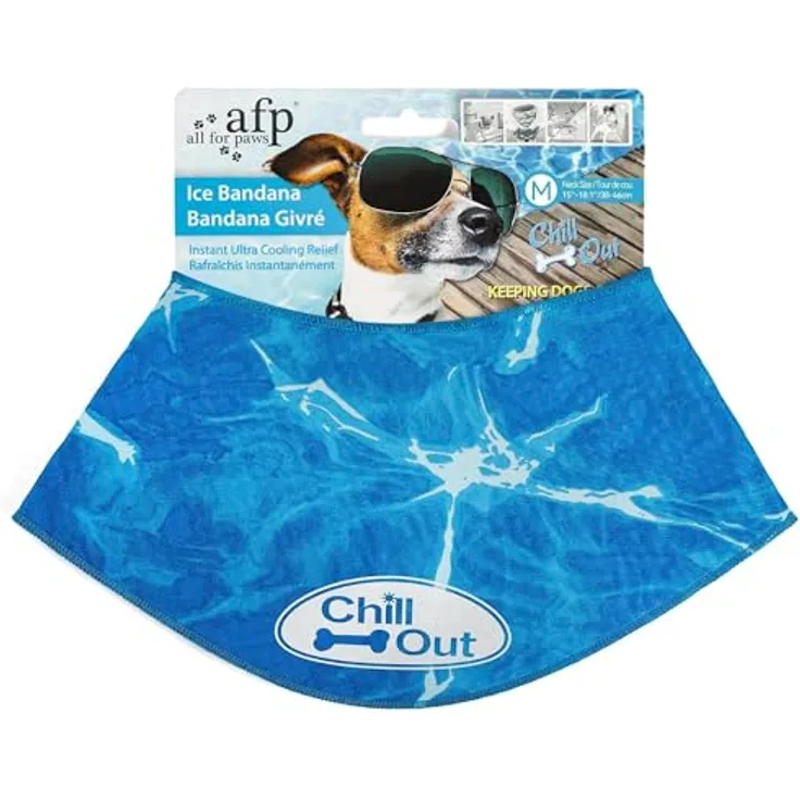 ALL FOR PAWS AFP Halstuch CHILL Out Ice Bandana, kühlendes Hundehalsband für Hunde M (38-46 cm)