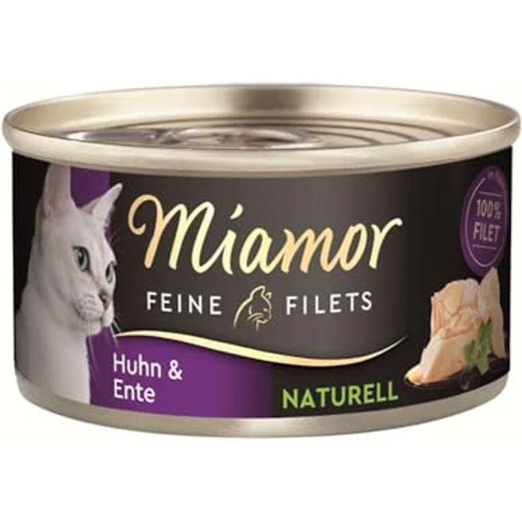 Miamor Feine Filets Naturelle, Katzen-Nassfutter im Sparpaket mit 24 x 80 g - Huhn & Ente, hochbekömmlich ohne tierische Nebenerzeugnisse – Bild 2