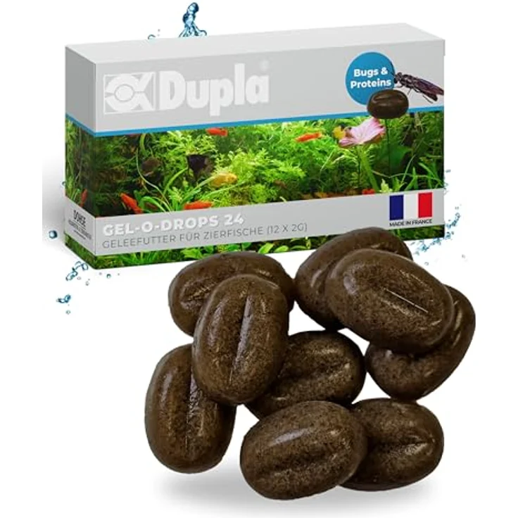 Dupla Gel-O-Drops 24 Bugs & Proteins, Geleefischfutter für tägliche Fütterung, 12 x 2 g, nährstoffreich, leicht dosierbar, ungekühlt lagerbar – Bild 1