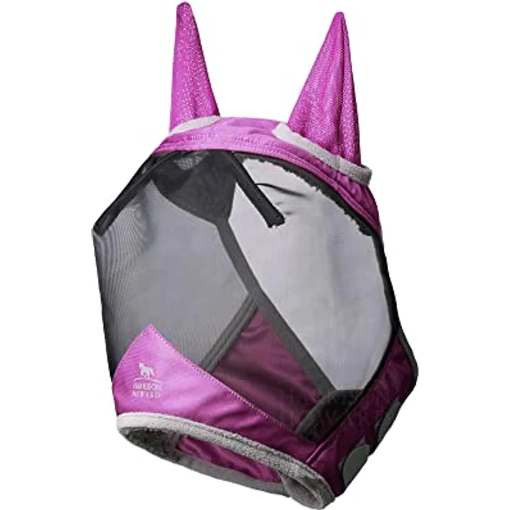 Harrison Howard CareMaster Pro Luminous Pferde Fliegenmaske, UV-Schutz mit Ohrenschutz, atmungsaktives Material, Lavendel Lila, Größe M – Bild 2
