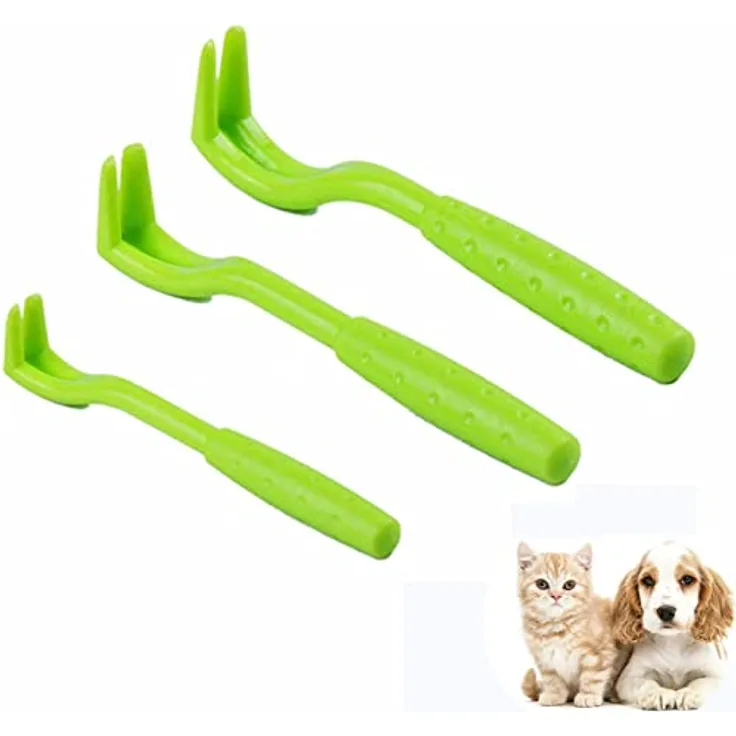 WONEEY Zeckenpinzette Set, 3 Größen Zeckenentferner für Hunde, Katzen und Pferde, robuste grüne Zeckenzange aus langlebigem Kunststoff