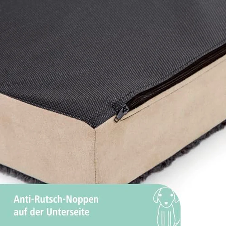 Kerbl Tierkissen Matratze Memory-Foam 115 cm x 75 cm 80328, orthopädische Hundematratze für ältere Hunde, Softplüsch, abnehmbarer Bezug, grau – Bild 6