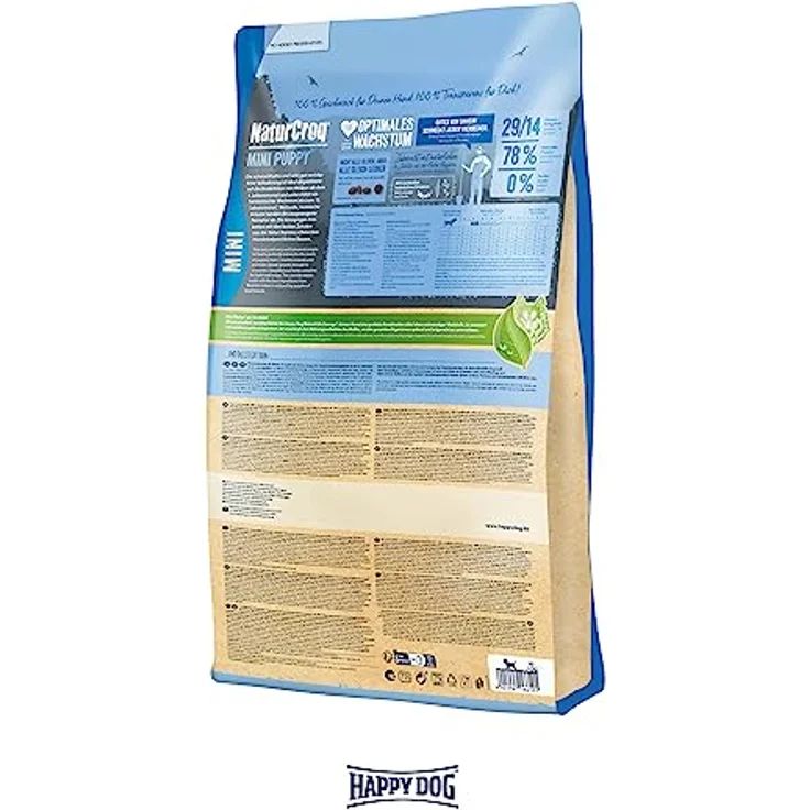 Happy Dog NaturCroq Mini Puppy Geflügel, Trockenfutter für Welpen mit 78% tierischem Protein, 4 kg – Bild 4