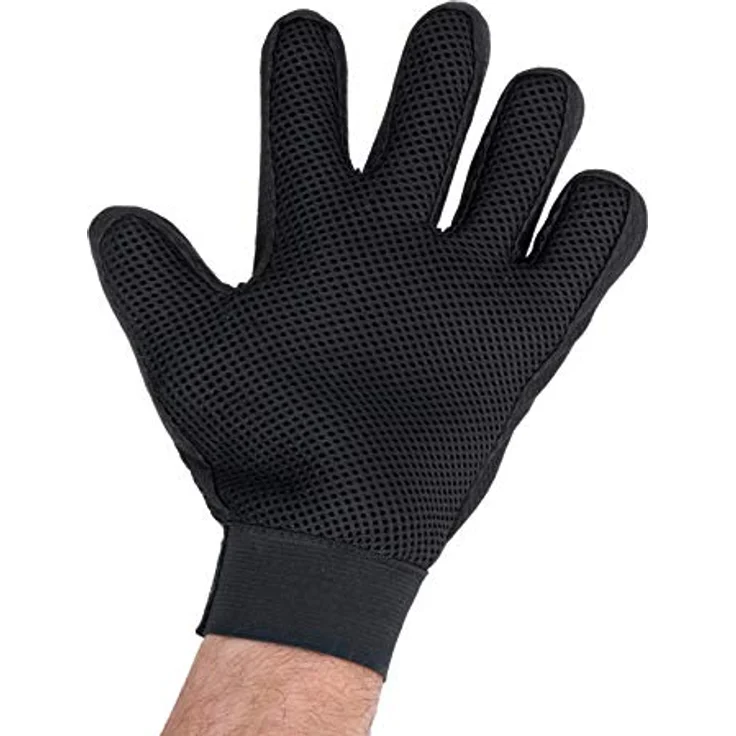 InnovaGoods Bürsthandschuh für Haustiere, 2-in-1 Tiefenreinigung und Entspannungsmassage, Atmungsaktiv, flexibel, Grau-Schwarz, 16 x 23 cm, Silikon – Bild 2