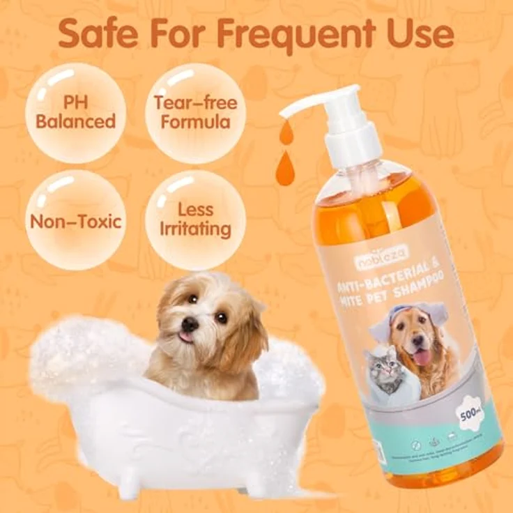 Nobleza Hundeshampoo gegen Juckreiz, Milben, Pilz & Floh, mit natürlichem Zitronengrasextrakt, rückfettendes Sensitive-Shampoo für Hunde und Katzen, 500ml – Bild 4