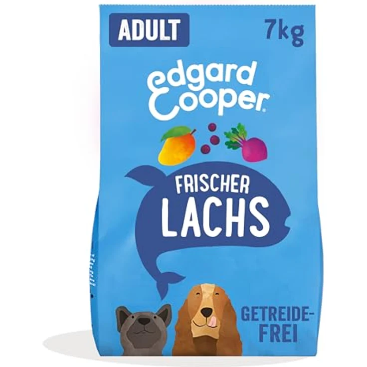 Edgard Cooper Trockenfutter für Hunde, Lachs, 7kg, getreidefrei, ohne Zucker, natürliche Zutaten, essentielle Aminosäuren – Bild 1