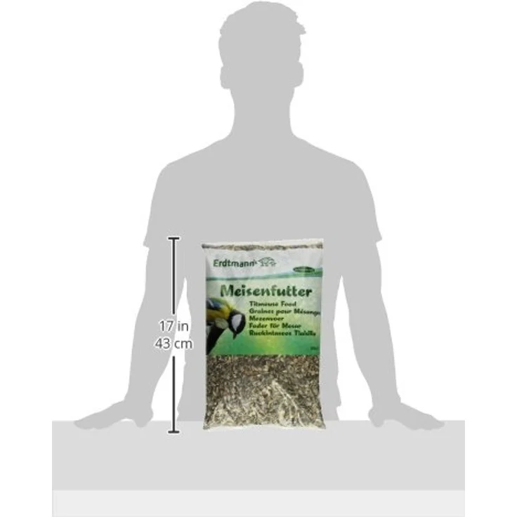Erdtmann's Meisenfutter 2,5 kg, hochwertige Mischung aus Sonnenblumenkernen, Erdnusskernen und Hanfsaat für Wildvögel – Bild 4