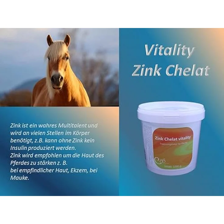 Barbara Seitz Zink Chelat Vitality – Unterstützt Mauke und Fellwechsel bei Pferden, fördert Haut- und Hufqualität, 1000 g – Bild 3